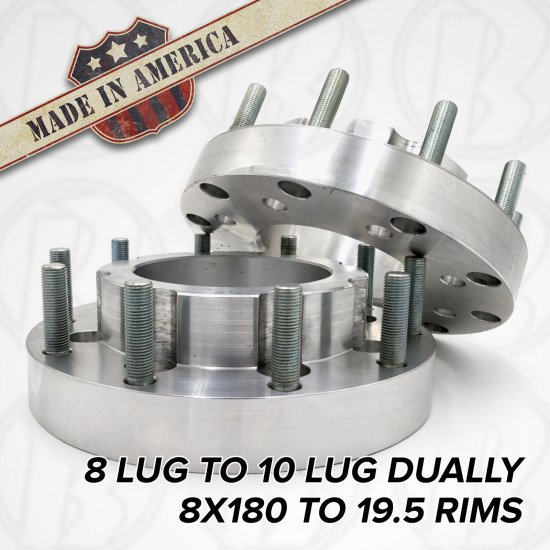 8x180 to 10x225 Wheel Adapter (Dually) - Click Image to Close
