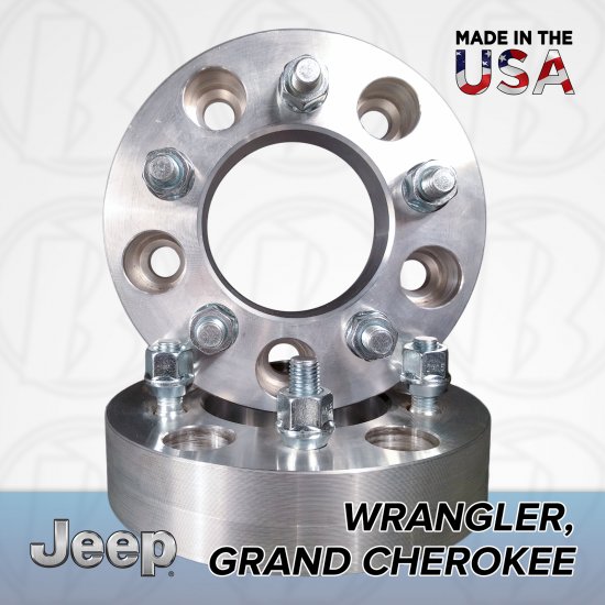 5x5 Jeep To 5x5 Wheel Adapters / 1" Spacers - Click Image to Close