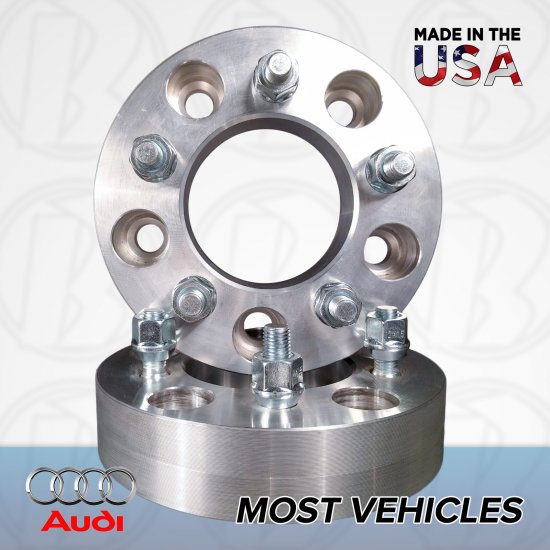5x112 Audi To 5x100 Wheel Adapters / 1" Spacers - Click Image to Close