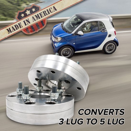 3x112 - 5x120 (3 Lug Smart to 5 Lug Wheel) | Adapters / 1.75" Spacers - Click Image to Close