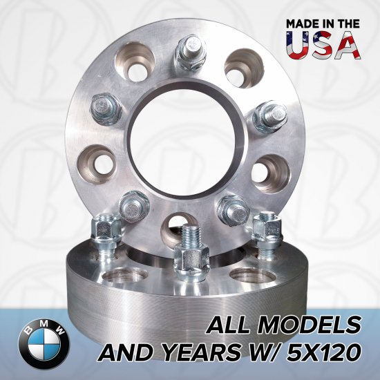 5x120 BMW To 5x112 Wheel Adapters / 1" Spacers - Click Image to Close