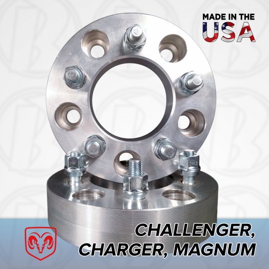 5x115 Dodge To 5x5 Wheel Adapters / 1" Spacers - Click Image to Close