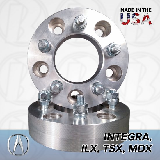 5x4.5 Acura To 5x4.75 Wheel Adapters / 1" Spacers - Click Image to Close