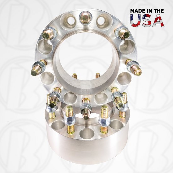 8x6.5 2.5" Steel Ring Hub Centric Spacers | CB 124.9 | 9/16 studs - Click Image to Close