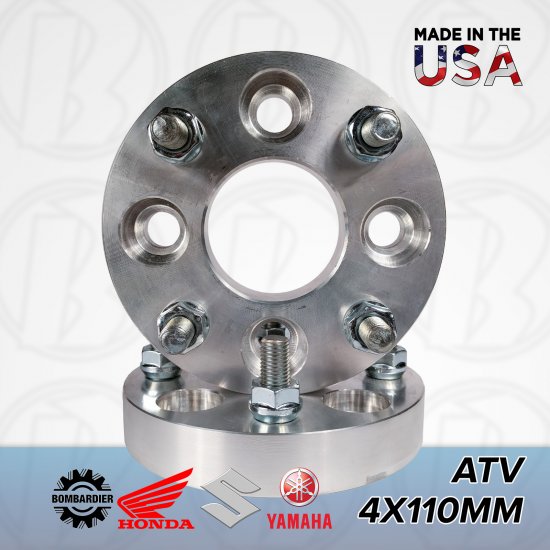4x110 ATV To 4x110 Wheel Adapters / 1" Spacers | 10mm x 1.25" Studs - Click Image to Close