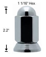 Dualie Acorn w/Washer 14mm 1.50 R.H. Lug Nut