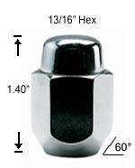 2-Pc Acorn Heat Treated 14mm 1.50 R.H. Lug Nut